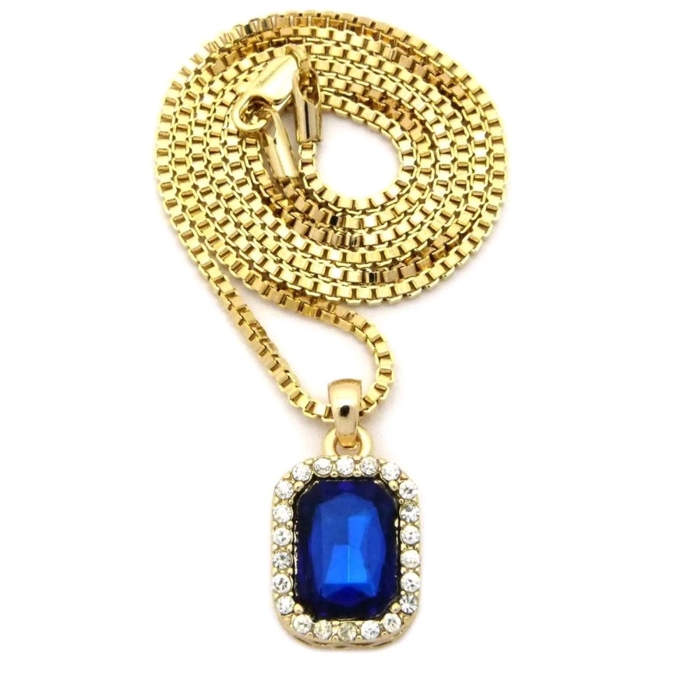 Celebrity Style Sapphire Gem Chain